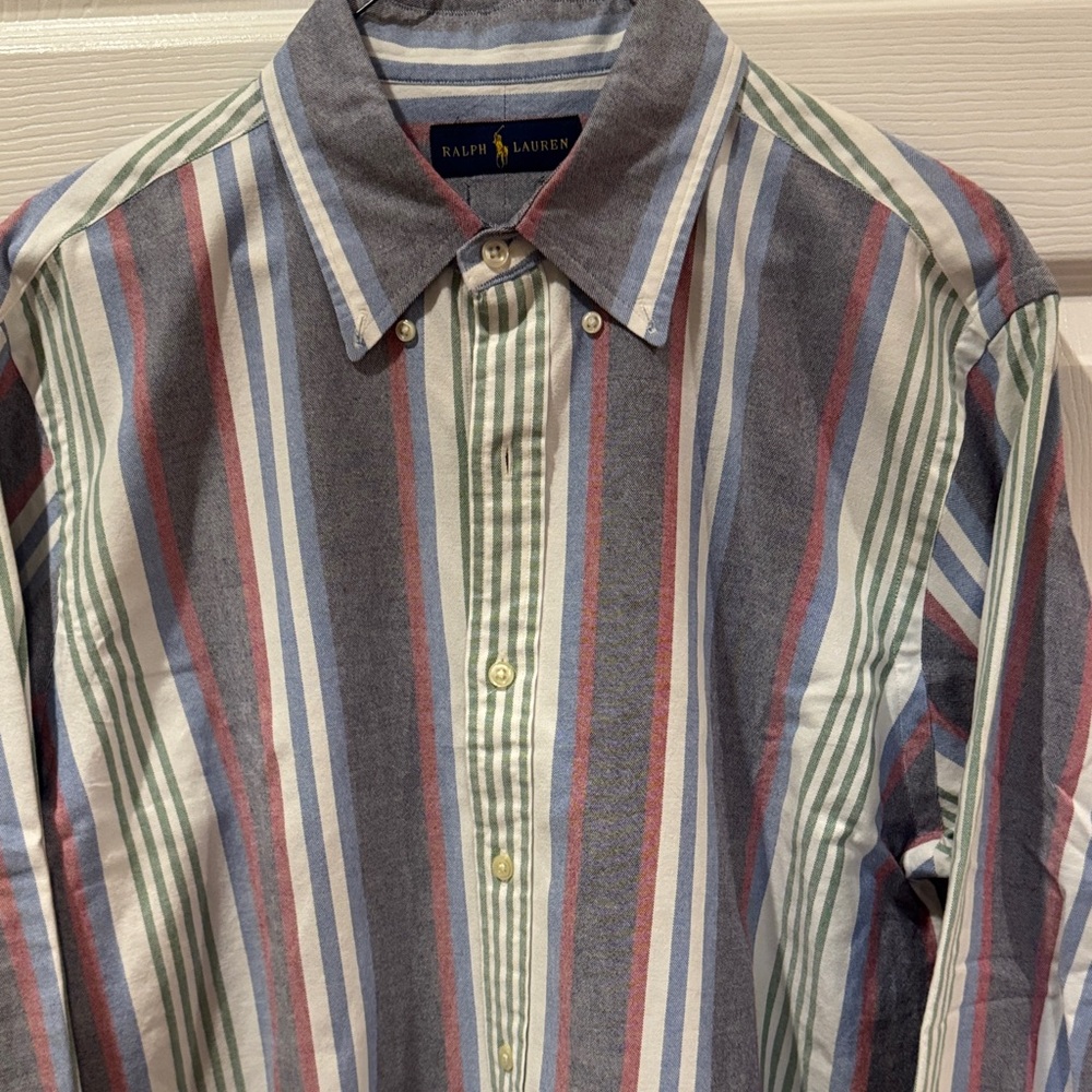 Ralph Lauren Men's Multi-Stripe Button-Down Shirt - Blue Green Red White